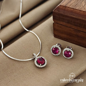 Pink Circular Pendant Set (St2526)