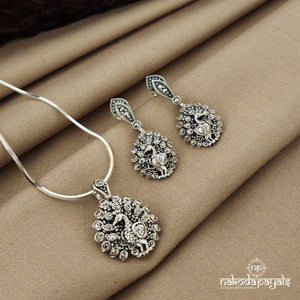 Peacock Marcasite Pendant Set (St2537)