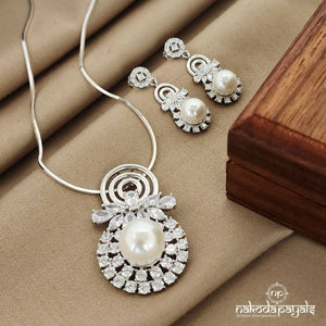 Floral with Pearl Pendant Set (St2541)