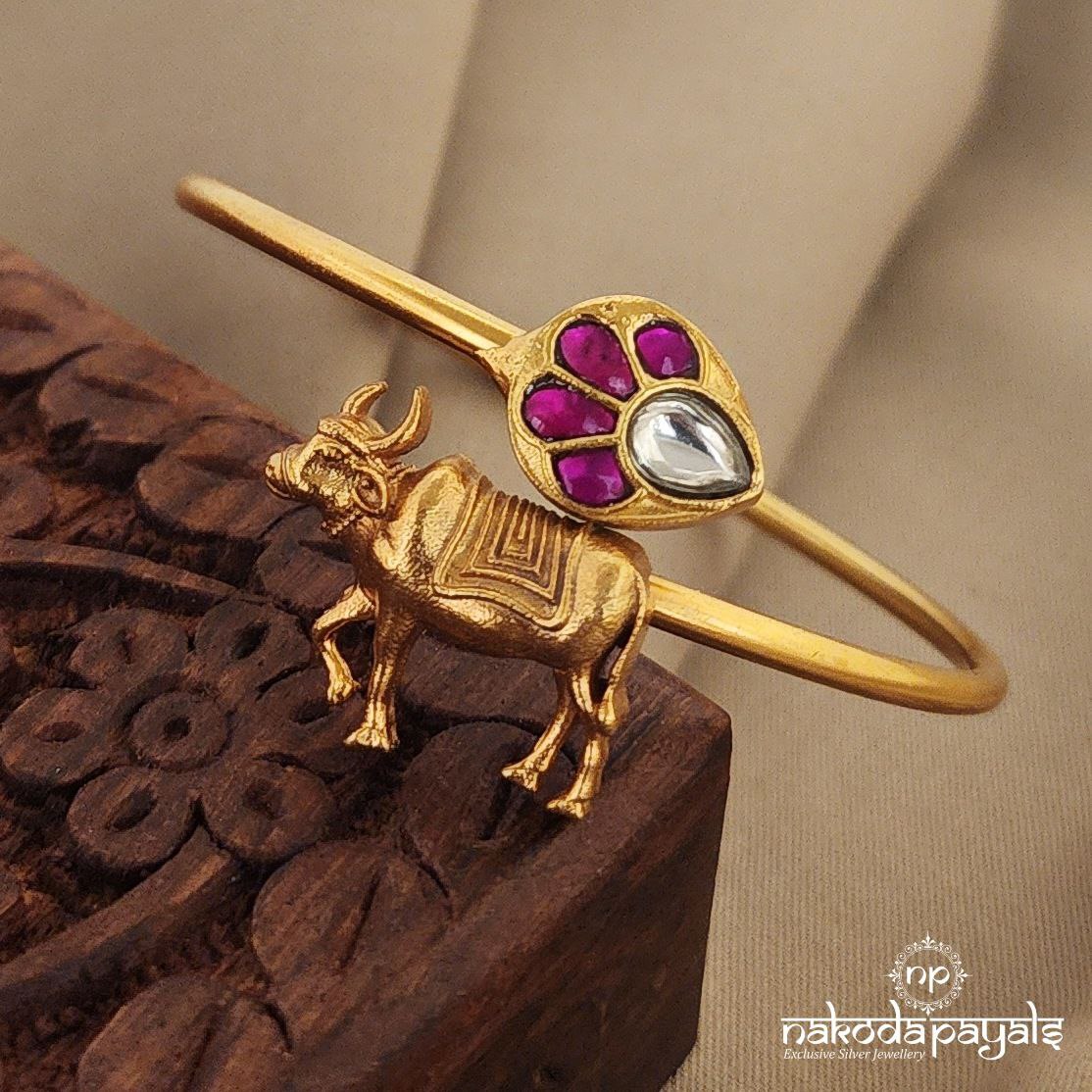 Cow with Drop Kundan Flexible kada single (Gk2536)