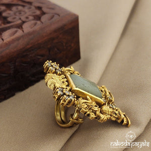 Ganesha with Lakshmi Adjustable Finger Ring (F2343)