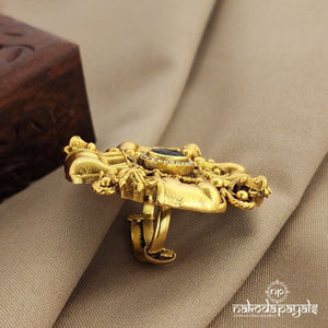 Squarish Cow Adjustable Finger Ring (F2345)