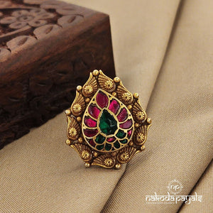 Kundan Drop Adjustable Finger Ring (F2354)