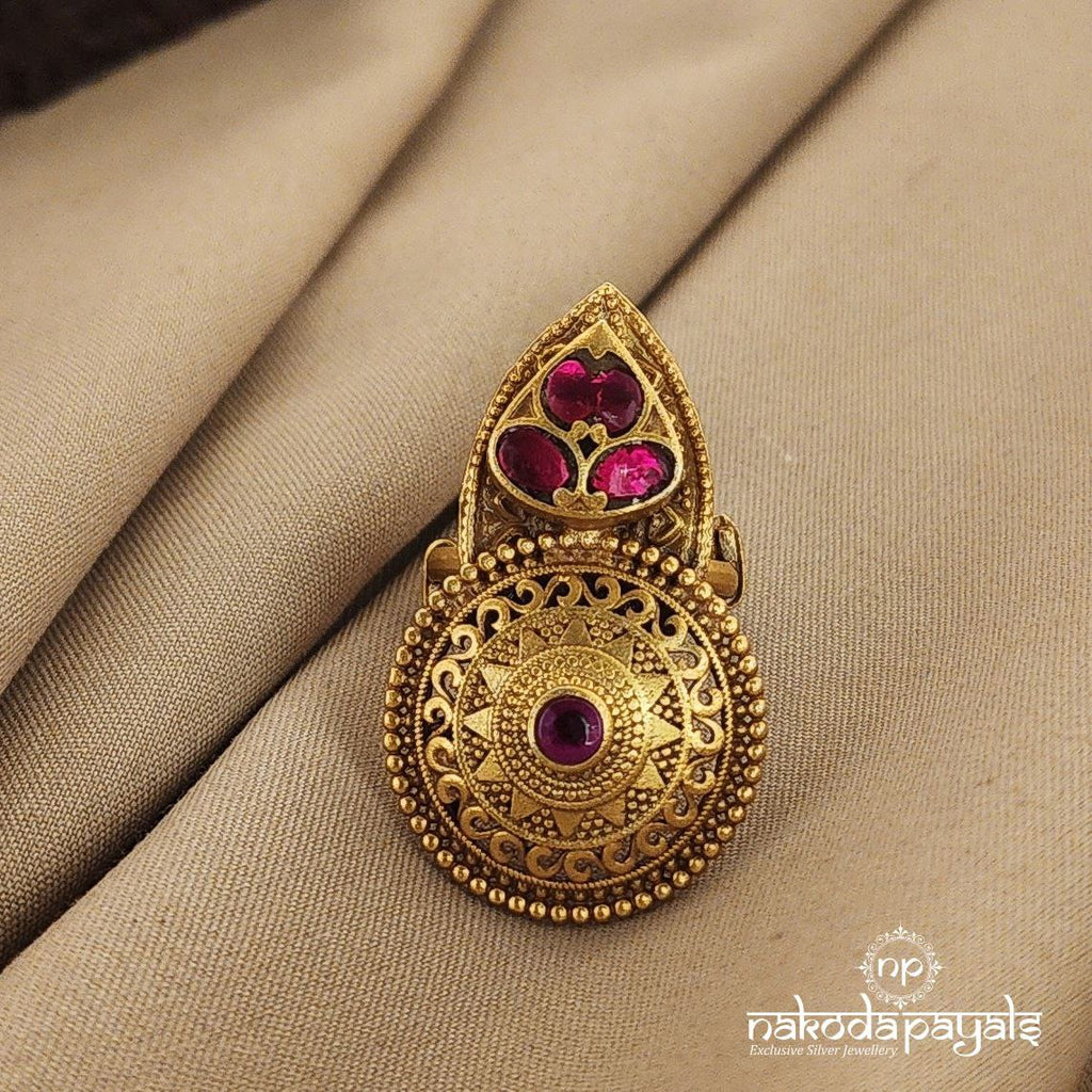 Kundan Adjustable Finger Ring (F2357)