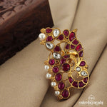 Peacock Kundan Adjustable Finger Ring (F2361)