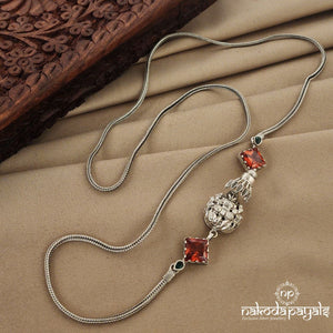 Orange Sapphire with Lakshmi Mope Mala (Mp0183)