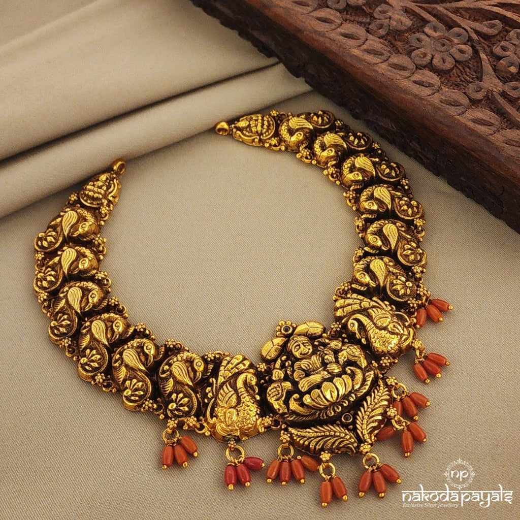 Lakshmi Peacock Short Neckpiece (Gn7110)