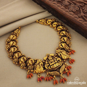 Lakshmi Peacock Short Neckpiece (Gn7110)