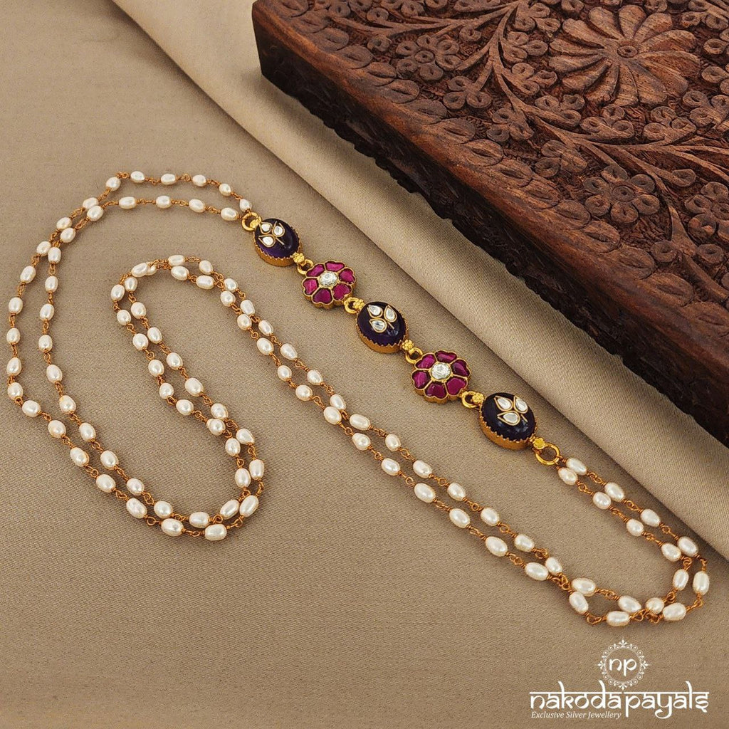 Amethyst with Kundan Floral Mope Mala (Gn7150)