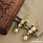 Green Lotus Kundan Hangings (Ge7603)