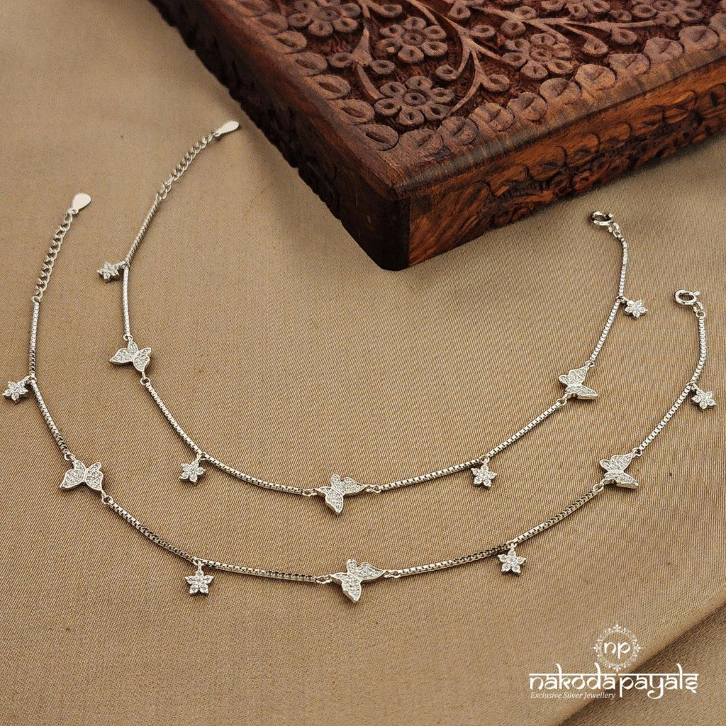 Zircon Butterfly Anklets Pair(A5486)