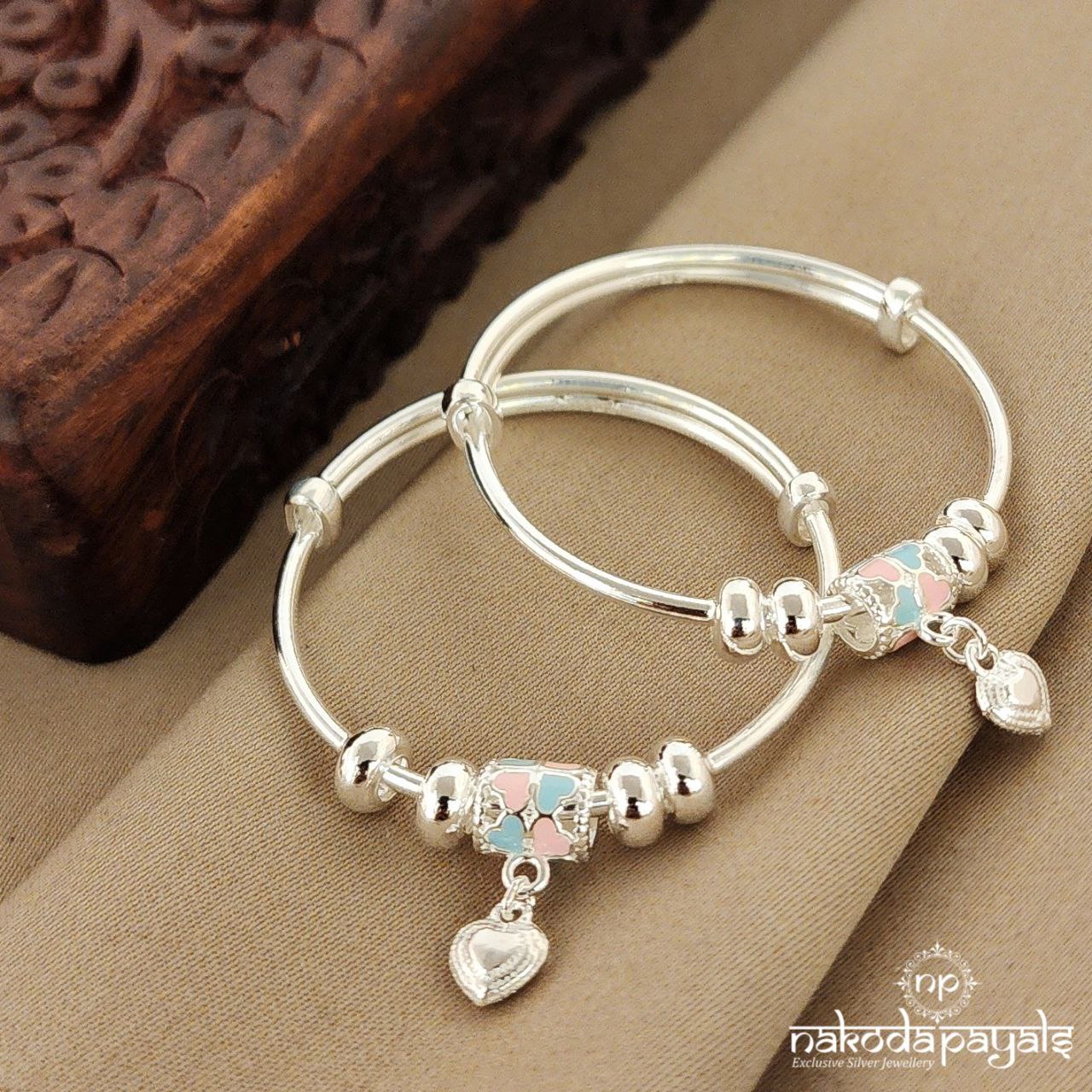 Heart Charm Baby Kada Pair (Ka9158)