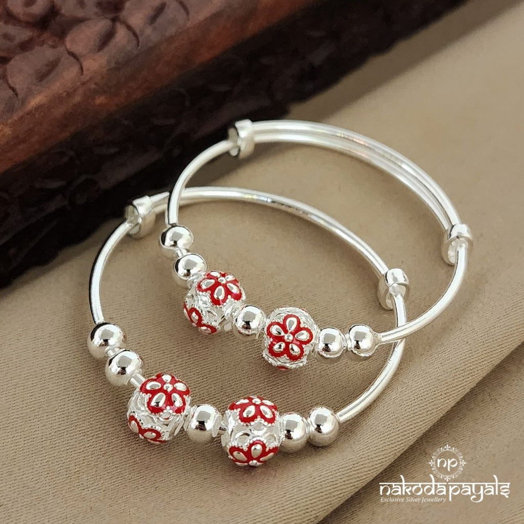 Scarlet Floral Baby Kada Pair (Ka9166)