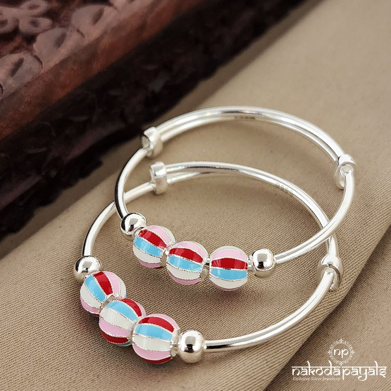 Rainbow Beads Baby Kada Pair (Ka9169)