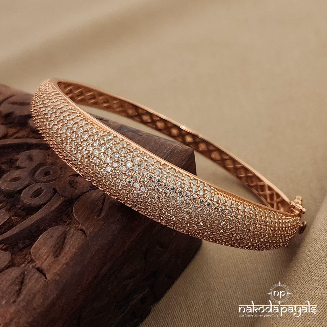 Zircon Band Rosegold Openable kada (Sk1011)