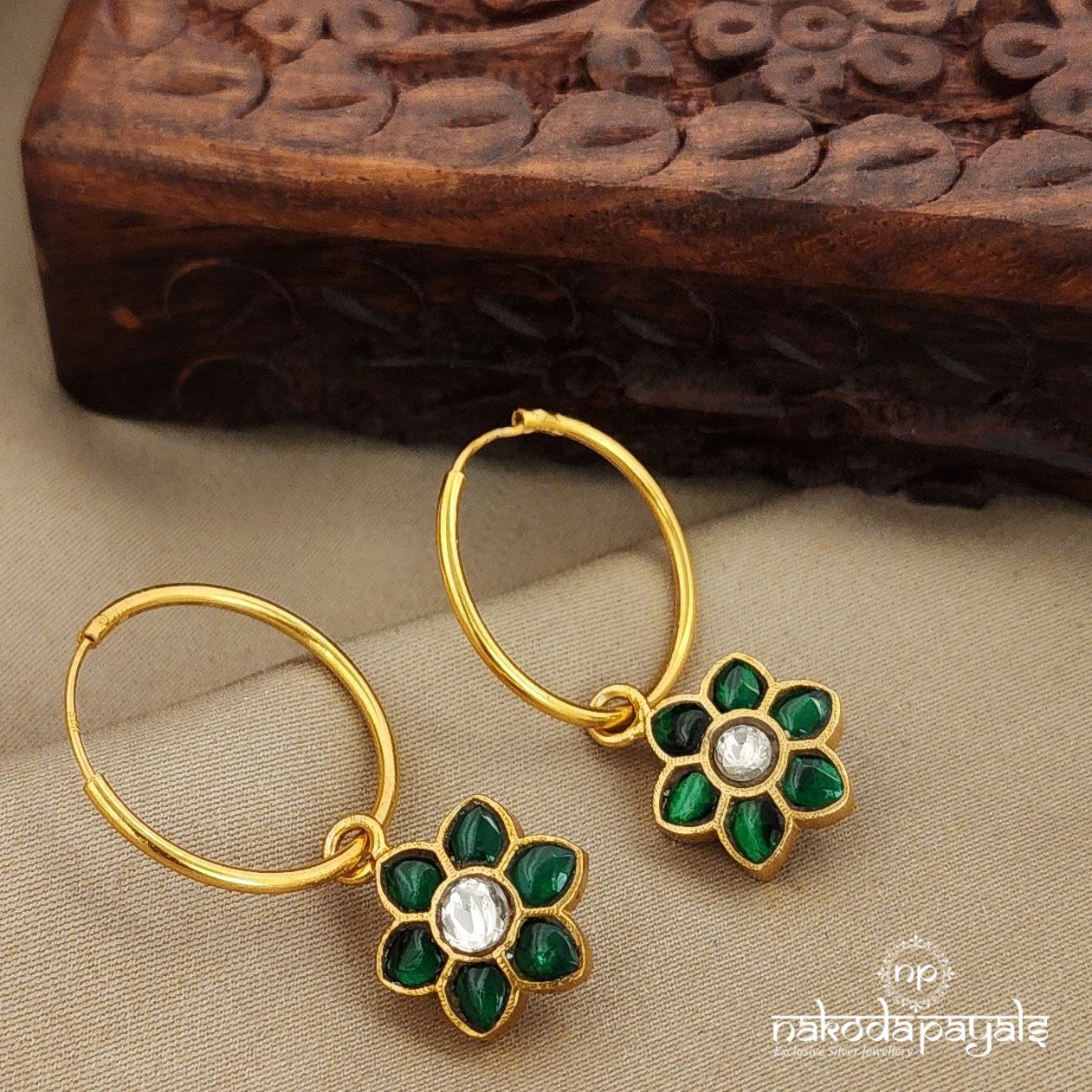 Green Kundan Floral Bali (Ge7794)