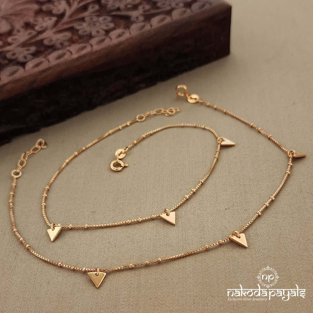 Triple Triangular Rosegold Anklet (A5531)