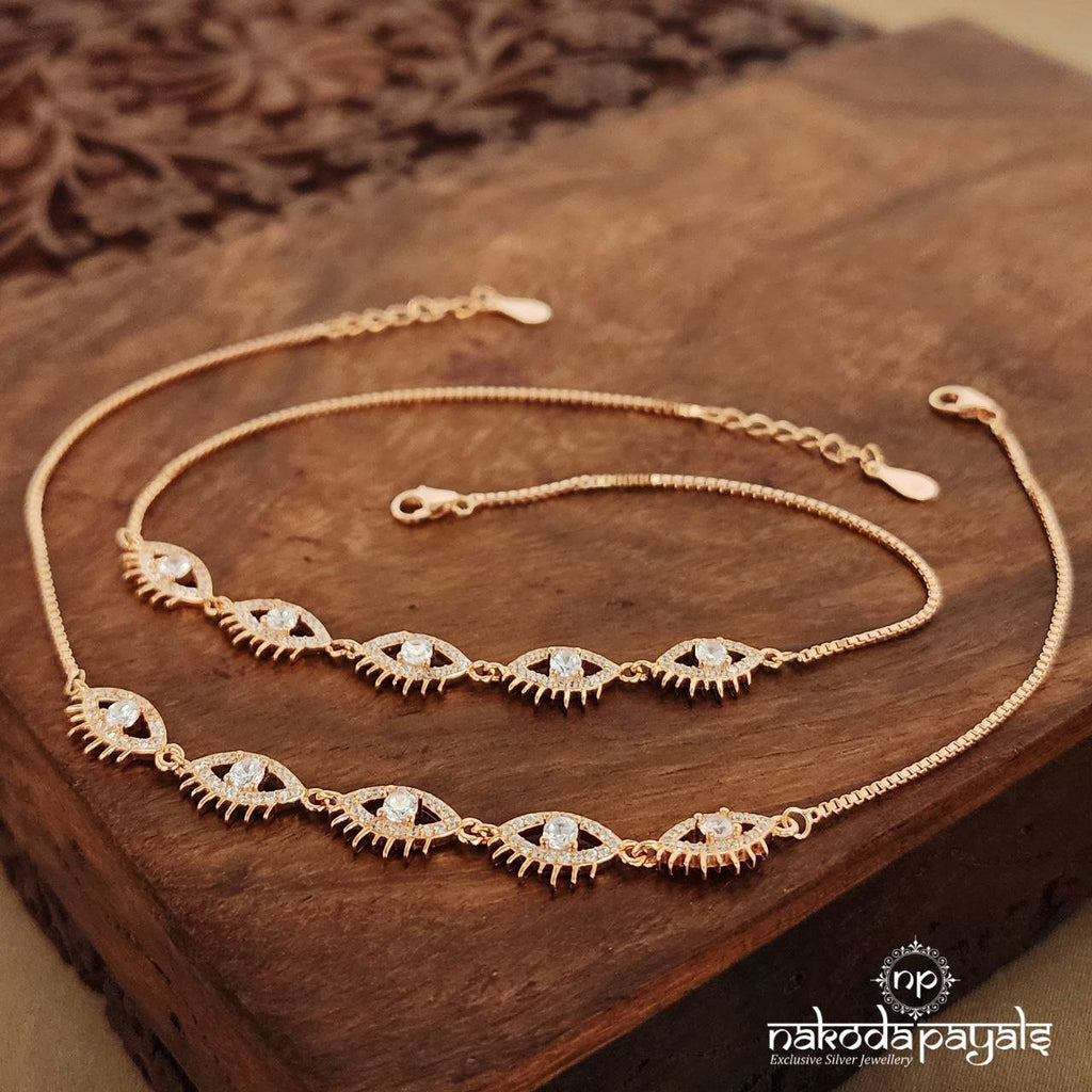 Rosegold Evil Eye Anklet (A5533)