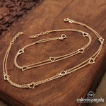 Double layered Heart Rosegold Anklet (A5536)