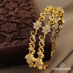 Shimmering Floral Bangle Pair (Gk2580)