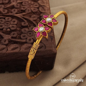 Duo Kundan Floral Openable Kada single (Gk2601)