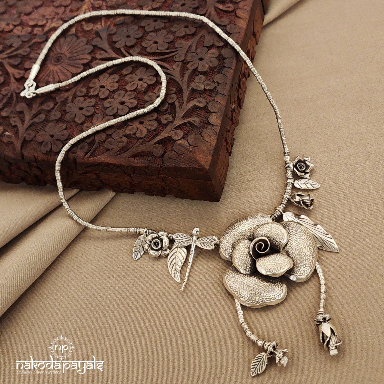 Dragonfly with Rose Tribal Long Neckpiece (N9687)