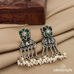 Green Lotus Kundan Chandbali (C7850)