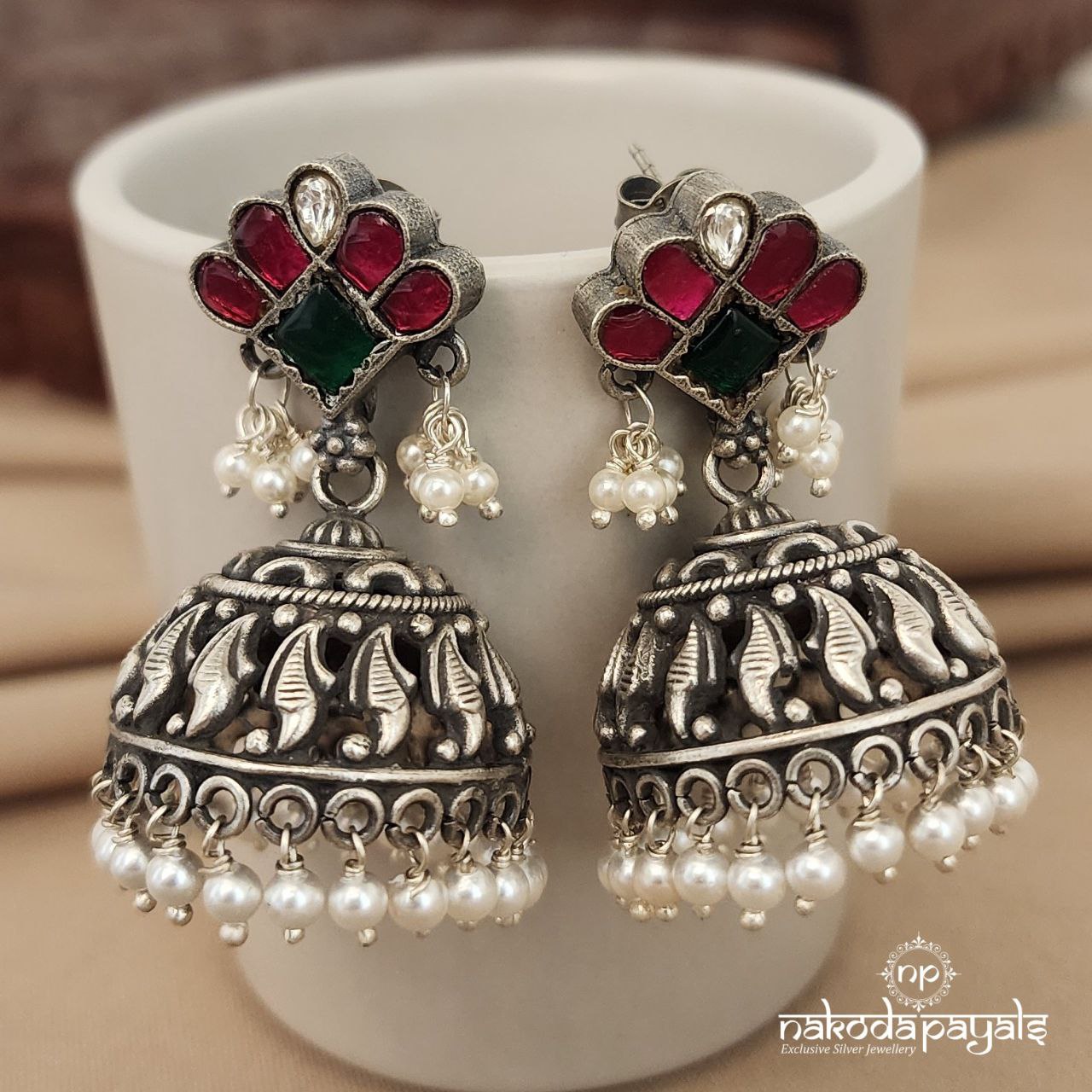 Floral Kundan Jhumka (J7812)