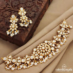 Gorgeous Circular Floral Moissanite Choker with Earring (Gn7373)