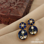 Blue Kundan Floral Chandbali (Ge7809)