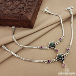 Gorgeous Green Floral Anklet (Ak2199)