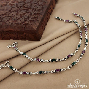 Multicolored Oval Anklet (Ak2200)