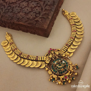 Overlapping Coins Green Neckpiece (Gn7403)