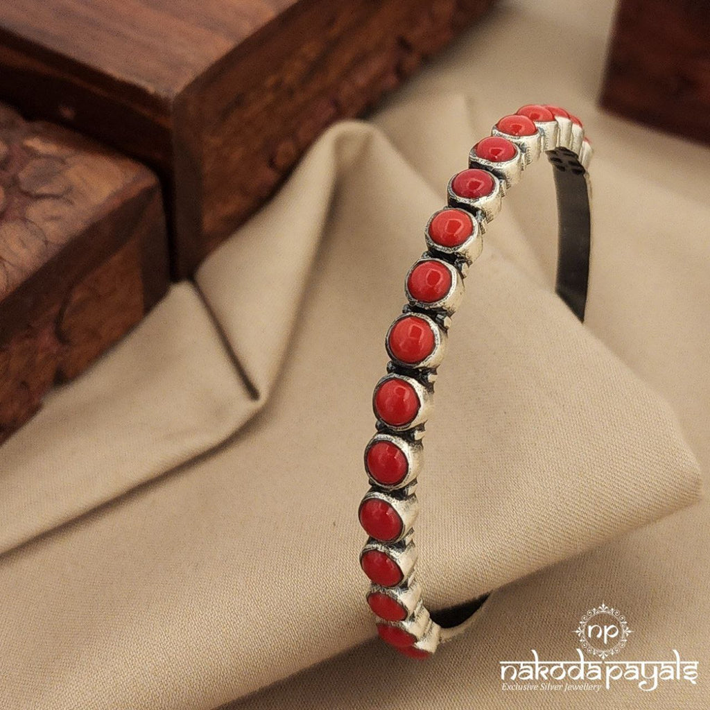 Half Coral Half Carved Single Bangle (k4678)