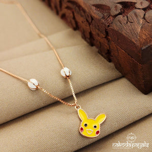 Cute Pikachu Rosegold Neckpiece (St2593)