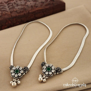 Green Circular Floral Anklet (ak2214)