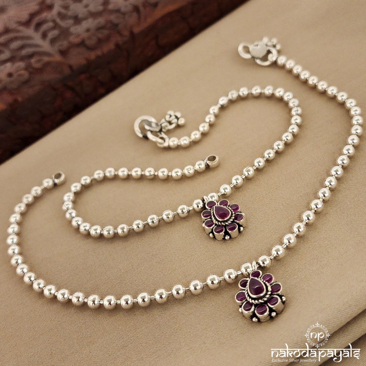 Ruby Drop Anklet (Ak2216)