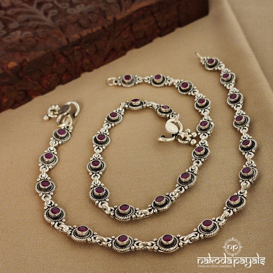 Ruby Circles Chain Anklet (A5638)