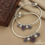 Movable Ruby Charms Ankle Kada Pair (ak2219)