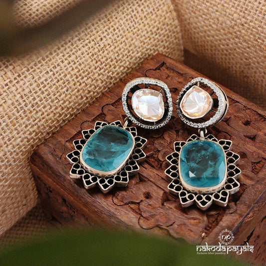Greenish Blue Stone Chandbali (C7980)