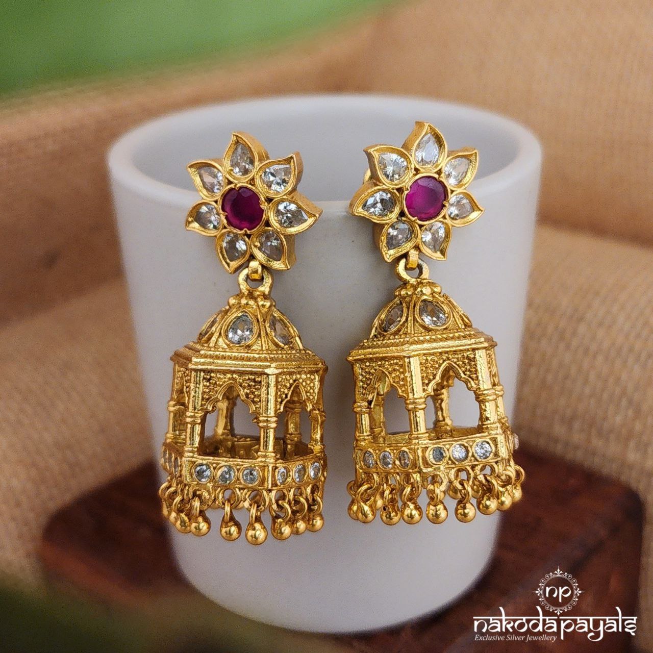 Hexagonal Bell Jhumka (Ge8040)