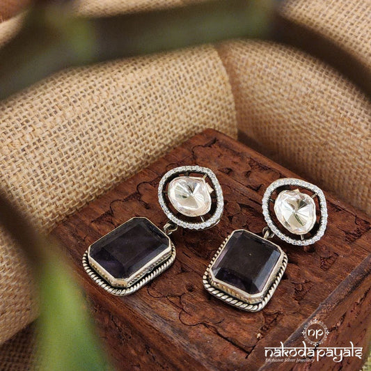 Cubic Amethyst Earrings (C7991)