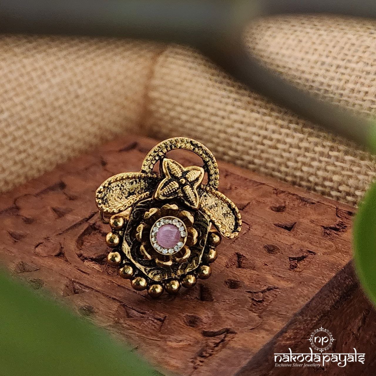 Rose Pink Dot Funger Ring (F2445) – Nakoda Payals