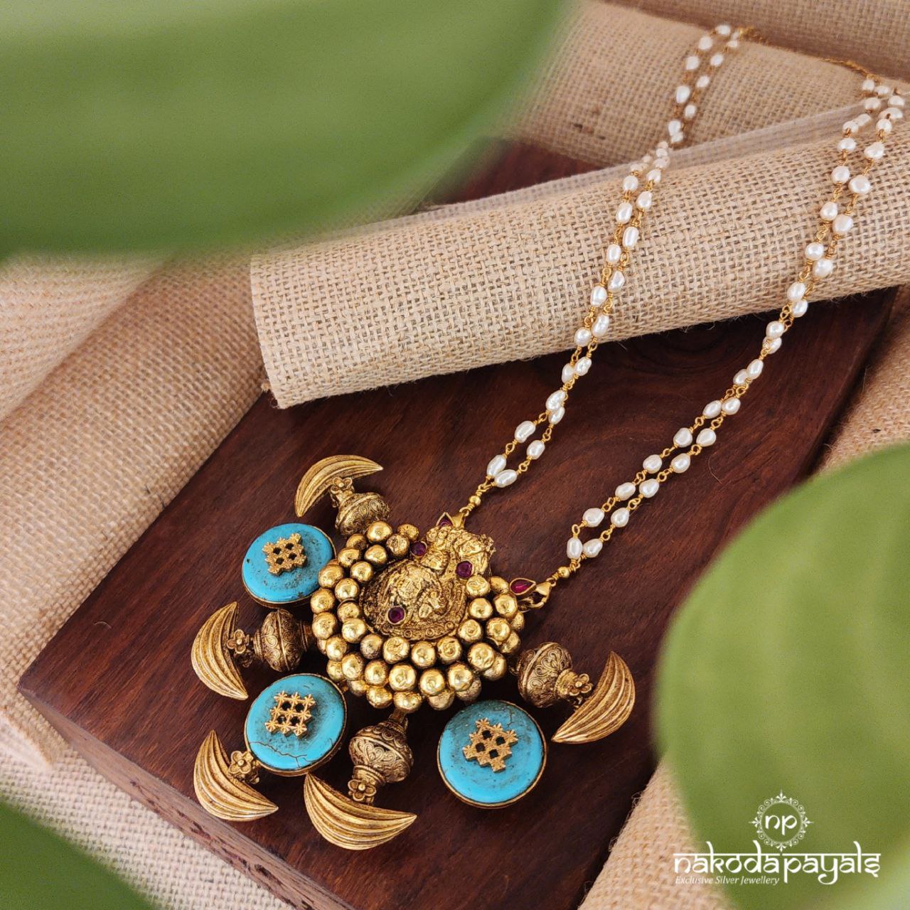 Traditional Rare Nagru Turquoise Neckpiece (Gn7593)