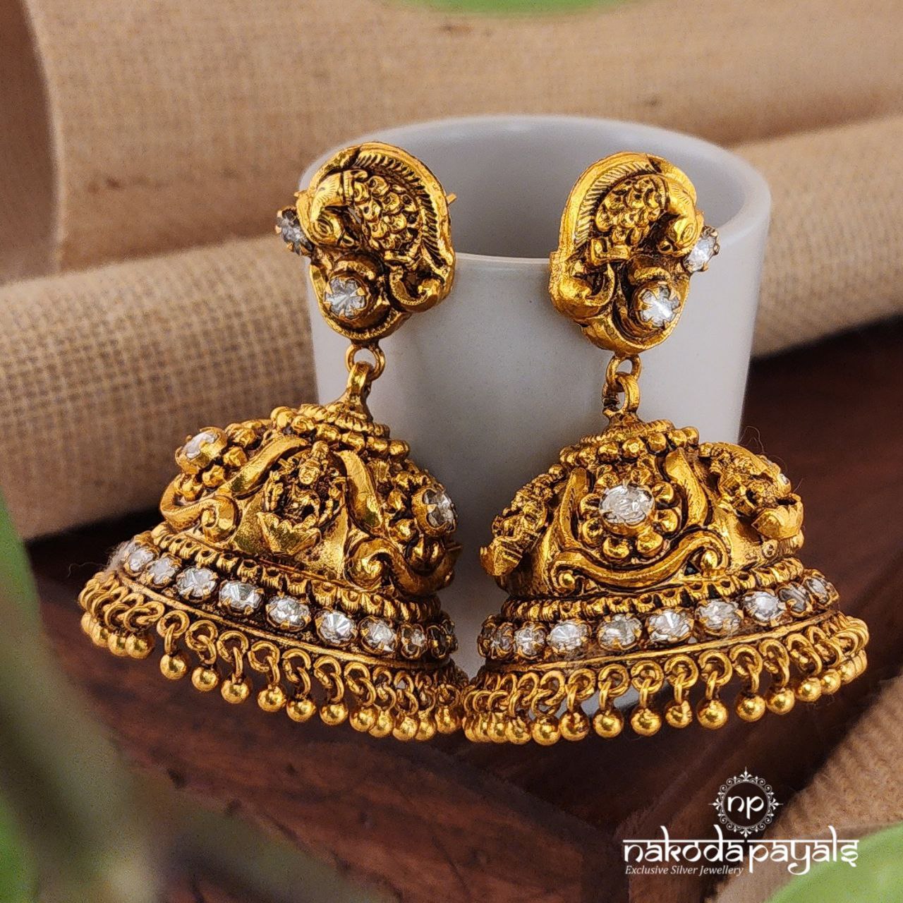 Big Bell Lakshmi Moissanite  Jhumka (Ge8080)