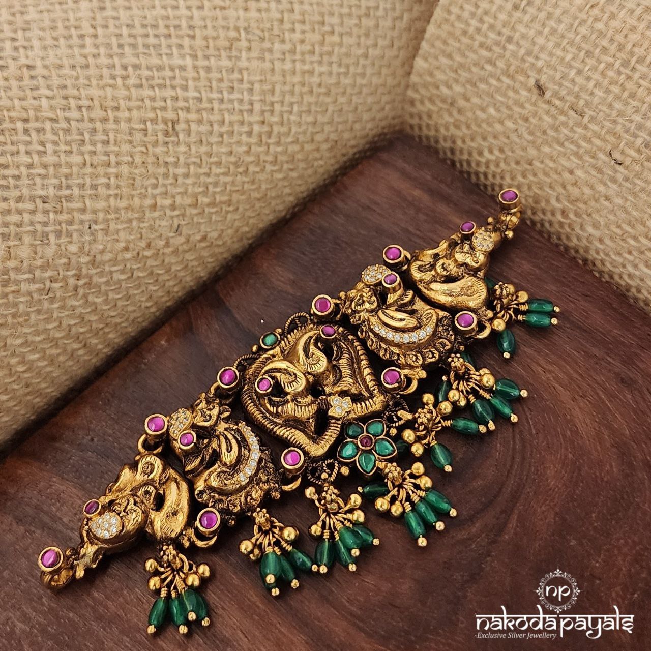 Unusual Green Beads Kundan Choker (Gn7598)