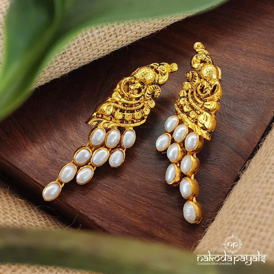 Captivating Pearl Peacock Earrings (Ge8137)
