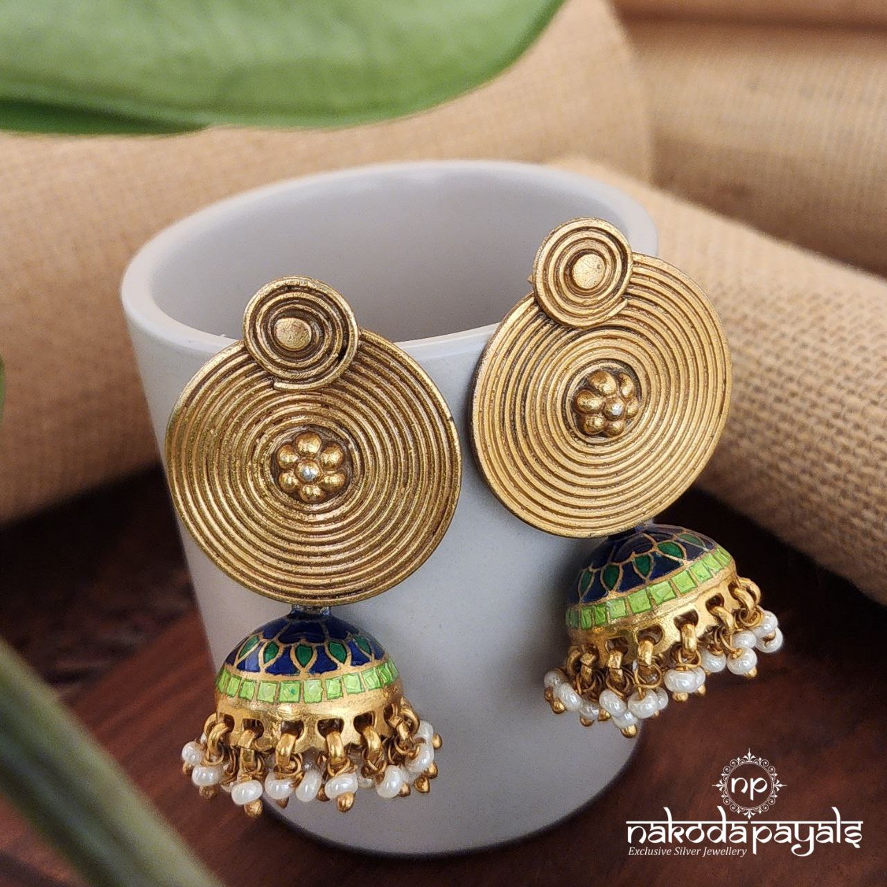 Coin Enamel Jhumka (Ge8155)