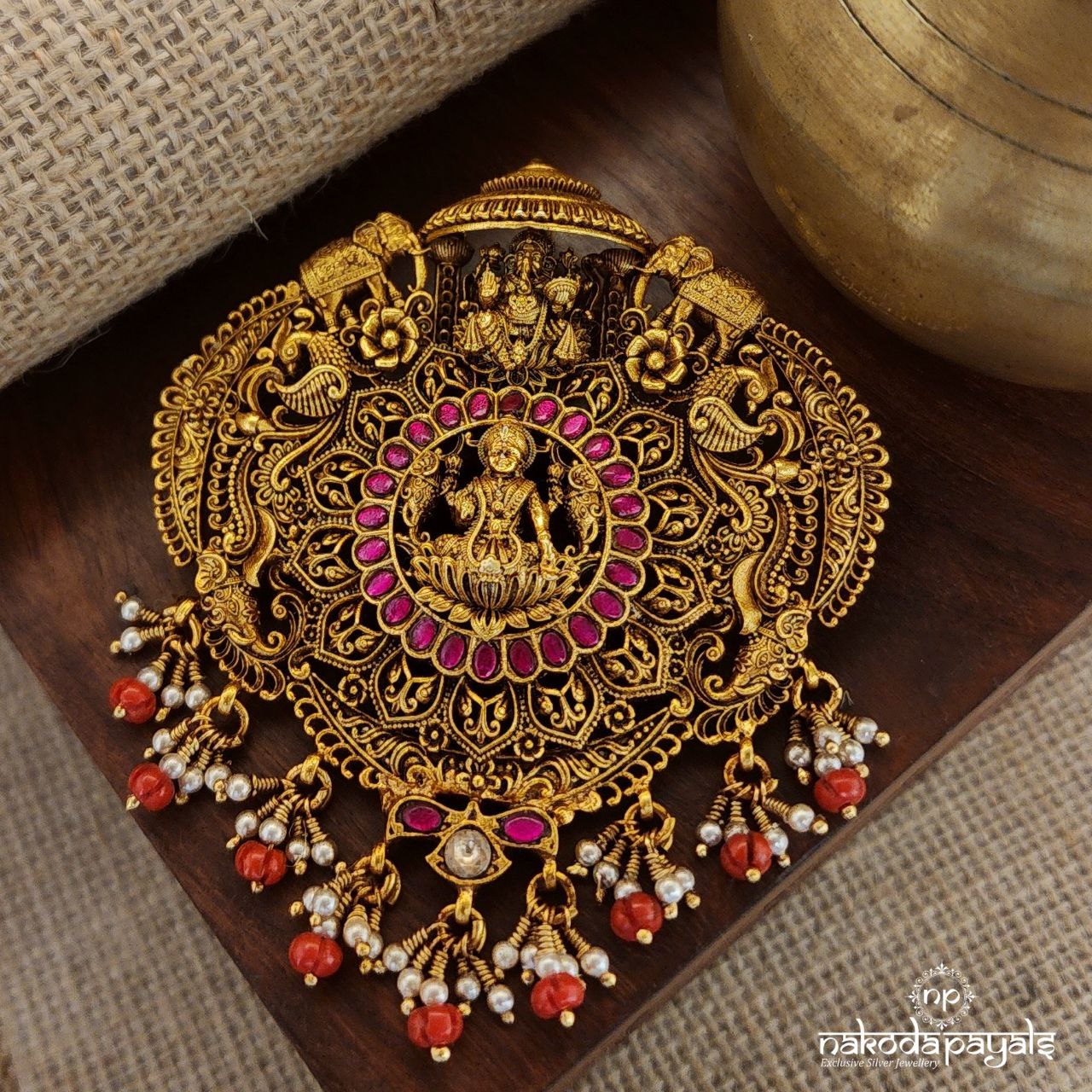 Lakshmi Coral Kundan Pendant (Gp1975)