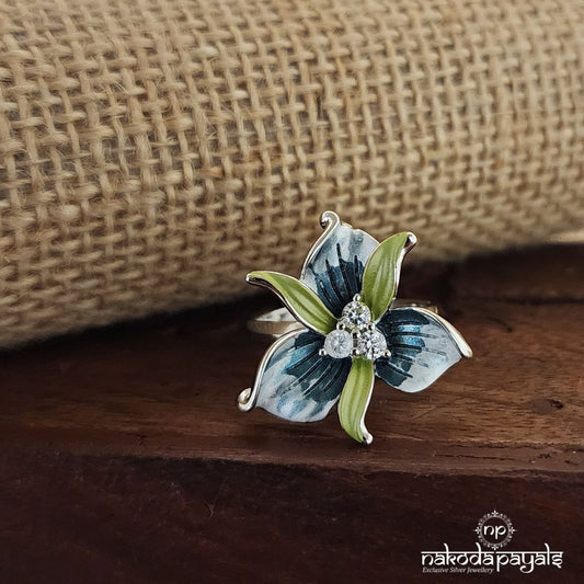 Leafy Green Silver Ring (F2552)
